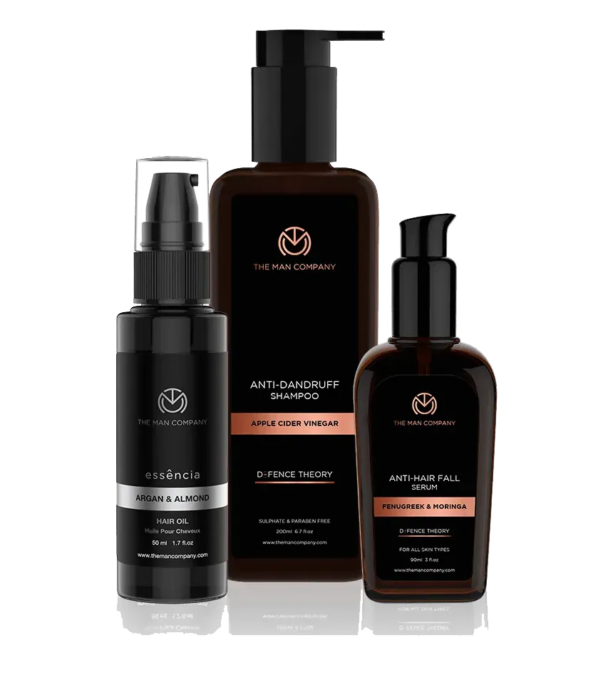 The Evolutio Hair own-label range — shampoo, treatment and oil