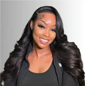 Long hair in a soft body wave